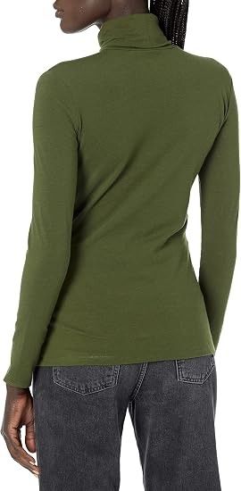 Green Turtleneck Long Sleeve Top image 5